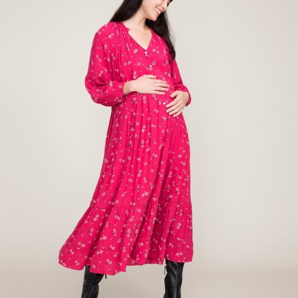 Hatch size 2 Myra pink maternity nursing dress